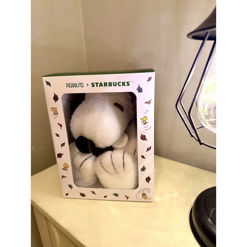 Starbucks Peanuts Collab Snoopy Barista Plush 2026 Limited Edition White Green